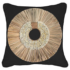 Shell Ring Coffee with Wood Sticks Black Lounge Cushion 55 x 55 cm-abc