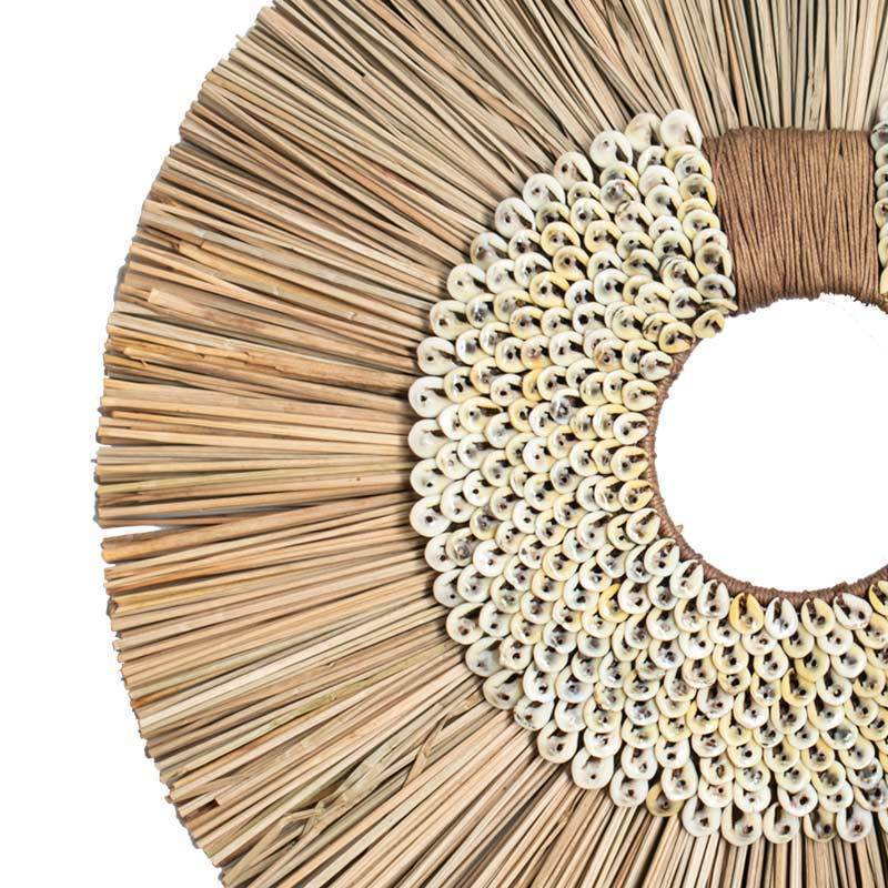 Shell Ring Coffee with Wood Sticks Black Lounge Cushion 55 x 55 cm-abc