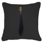 Tassel Mex on Black Linen Lounge Cushion 55 x 55 cm-abc