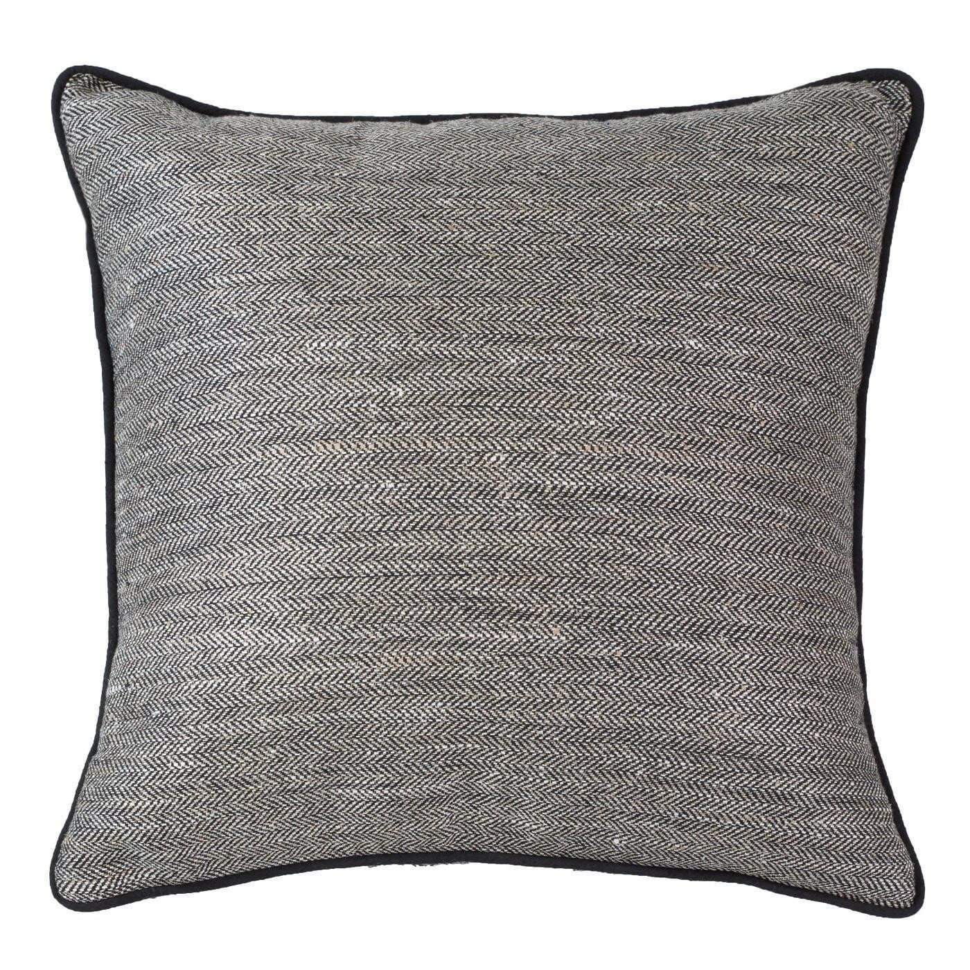 Tweed Herring Black Lounge Cushion 55 x 55 cm-abc