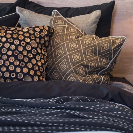 Weave Cross Black Lounge Cushion 55 x 55 cm-abc