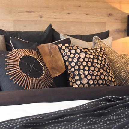 Weave Cross Black Lounge Cushion 55 x 55 cm-abc
