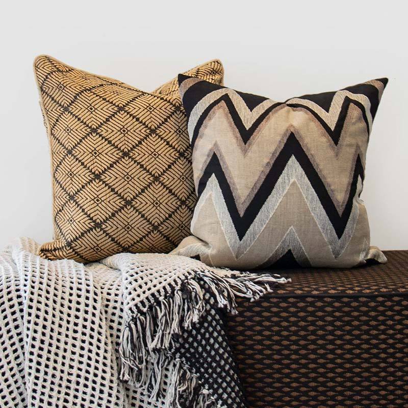 Weave Phulkari Black Lounge Cushion 55 x 55 cm-abc