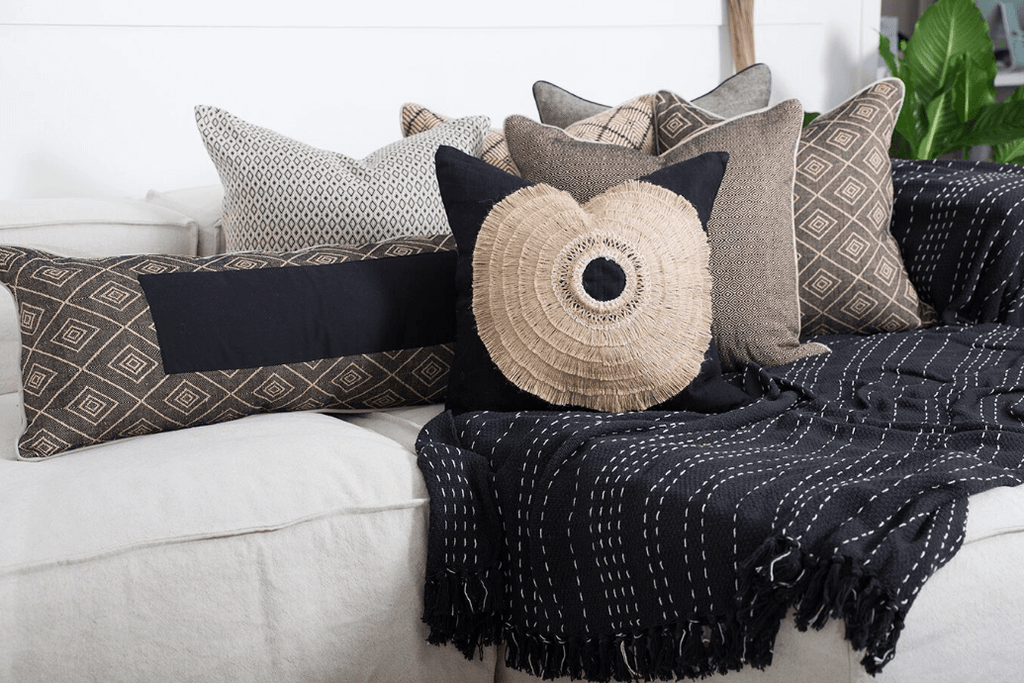 Weave Phulkari Black Lounge Cushion 55 x 55 cm-abc