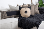 Weave Phulkari Black Lounge Cushion 55 x 55 cm-abc