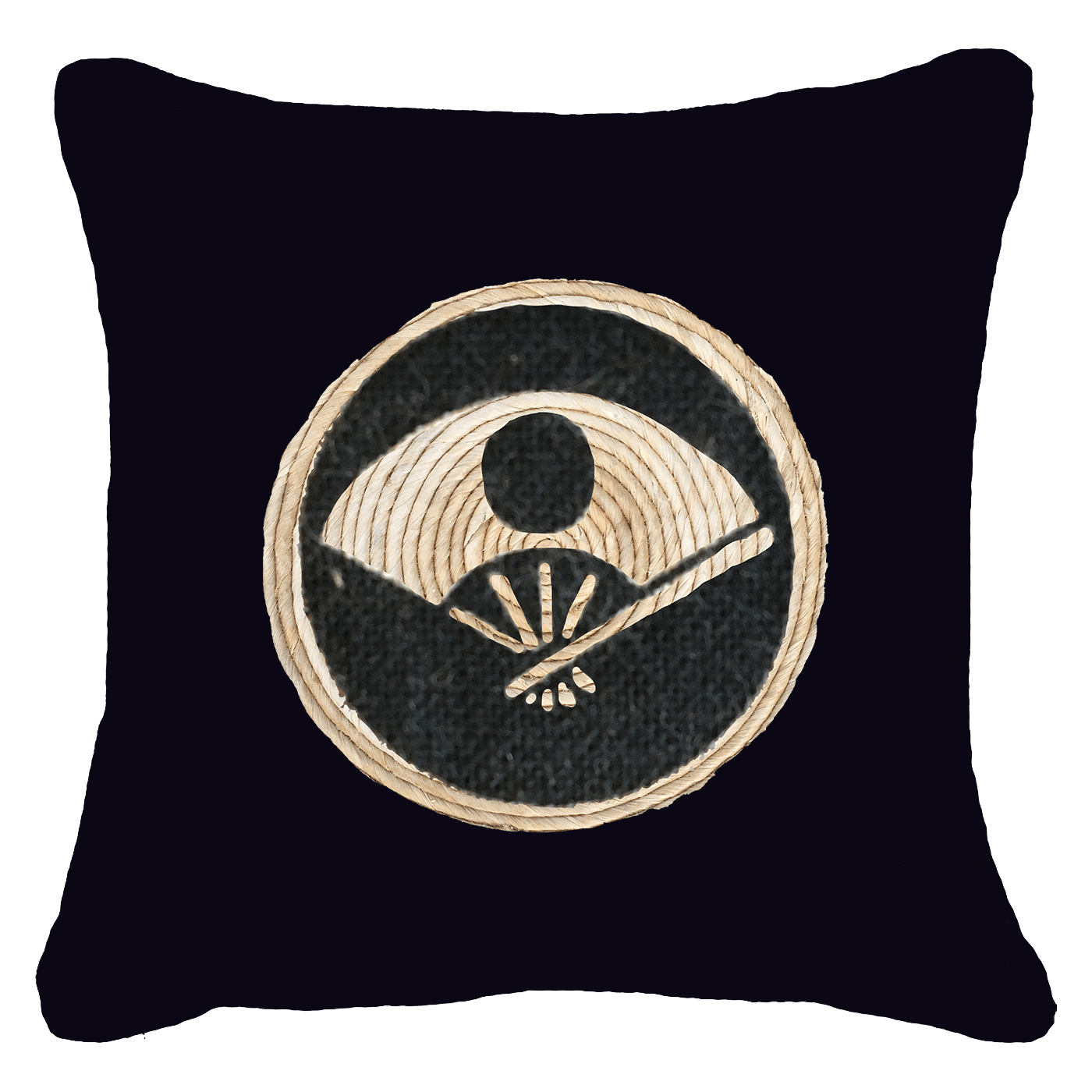 Place Mat Fan Black Lounge Cushion 55 x 55 cm-abc