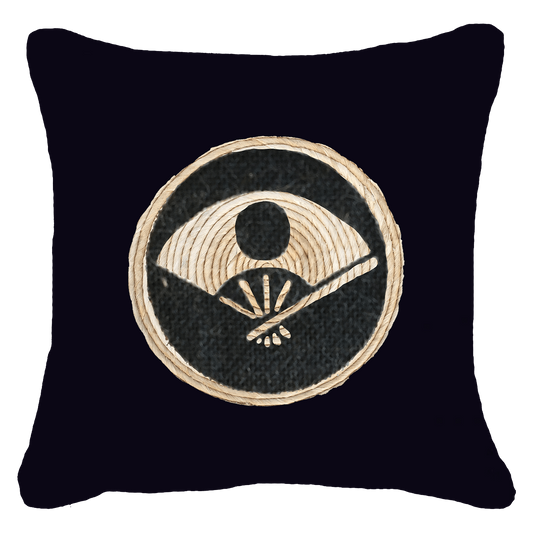 Place Mat Fan Black Lounge Cushion 55 x 55 cm-abc