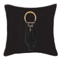 Tassel Spanish Black On Black Lounge Cushion 55 x 55cm-abc