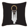 Tassel Spanish White On Black Lounge Cushion 55 x 55cm-abc