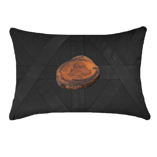 Wood Slab Black Lounge Cushion 55 x 55cm-abc