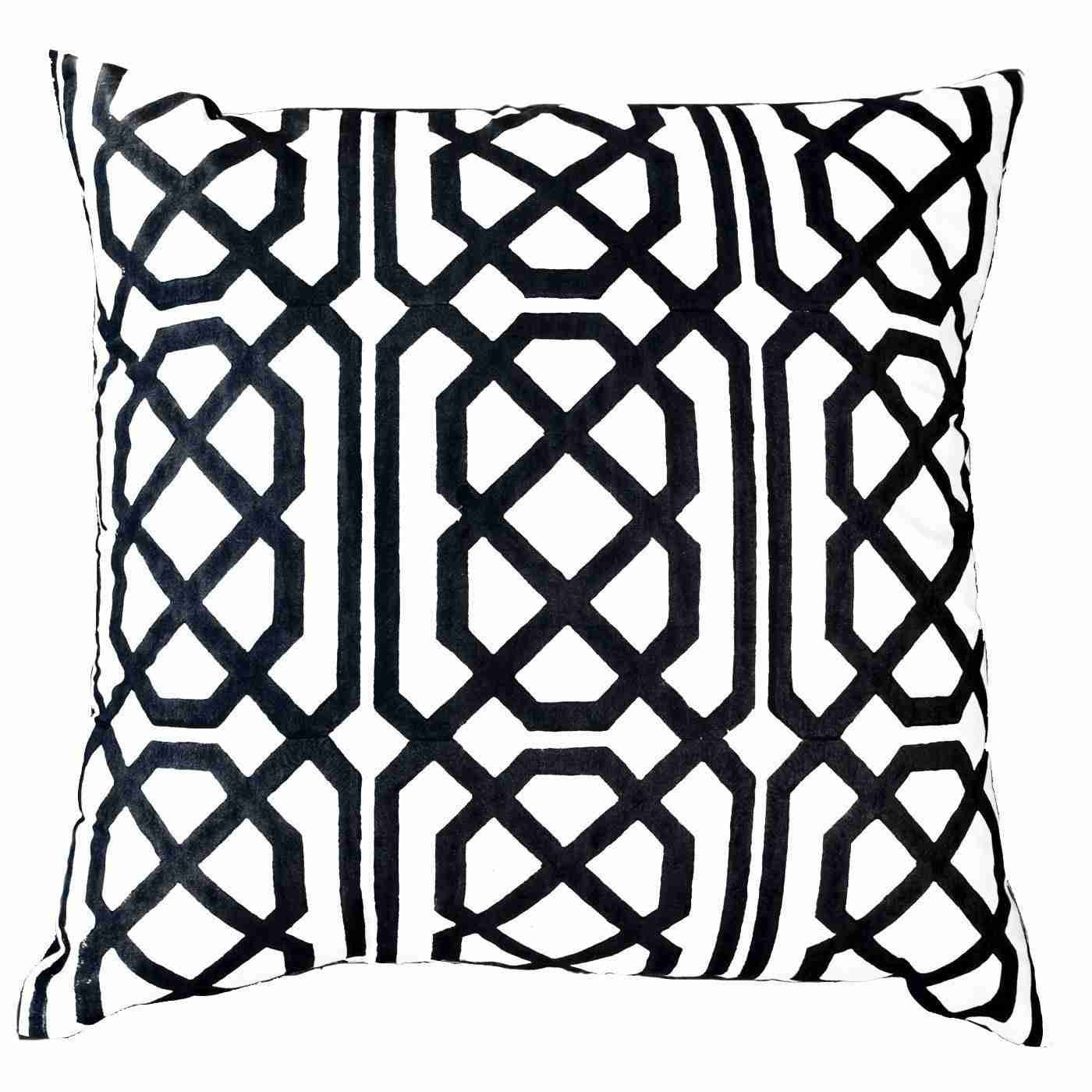 Jagger Black & White Lounge Cushion 55 x 55 cm-abc