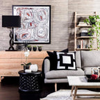 Panel Black And White Lounge Cushion 55 x 55 cm-abc