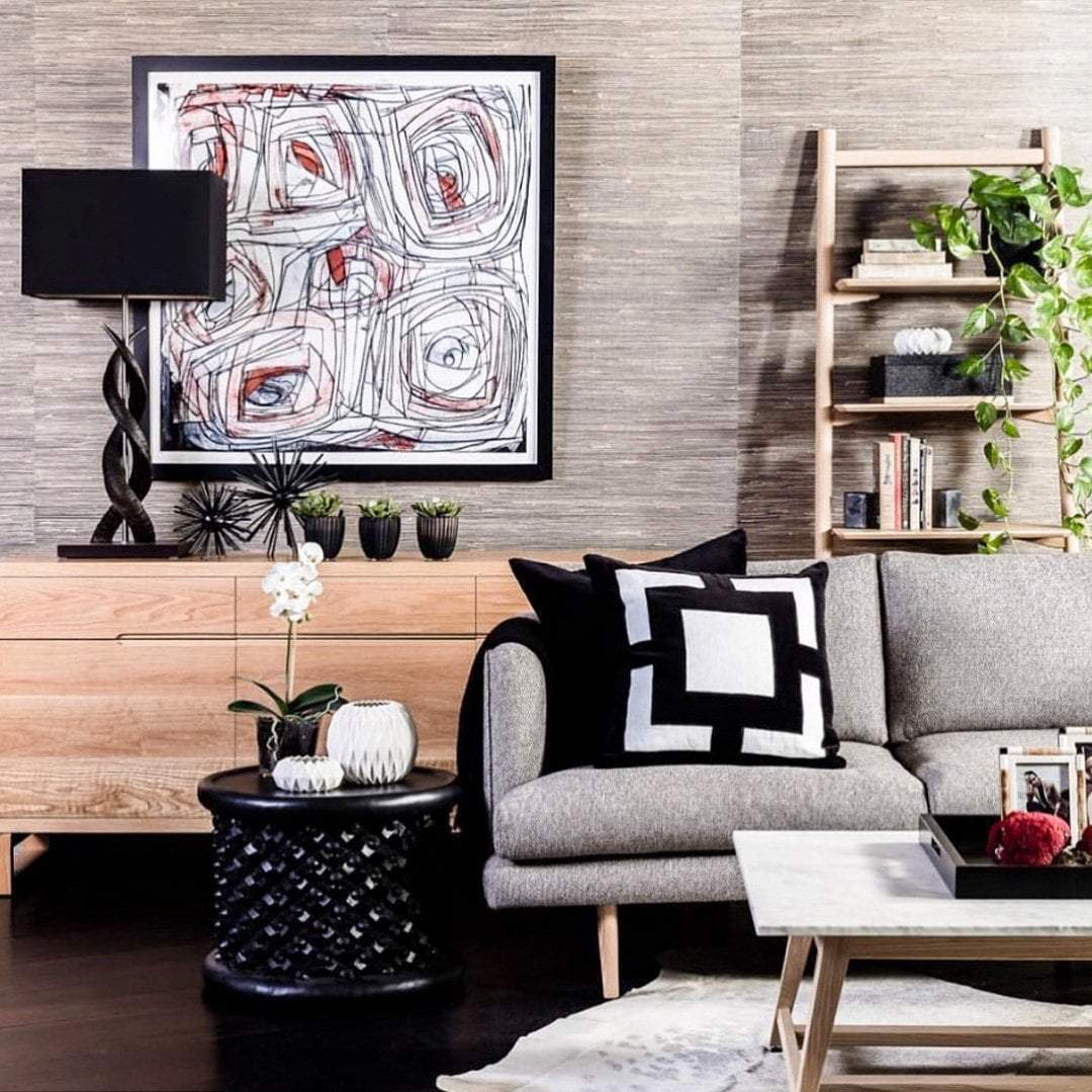 Panel Black And White Lounge Cushion 55 x 55 cm-abc