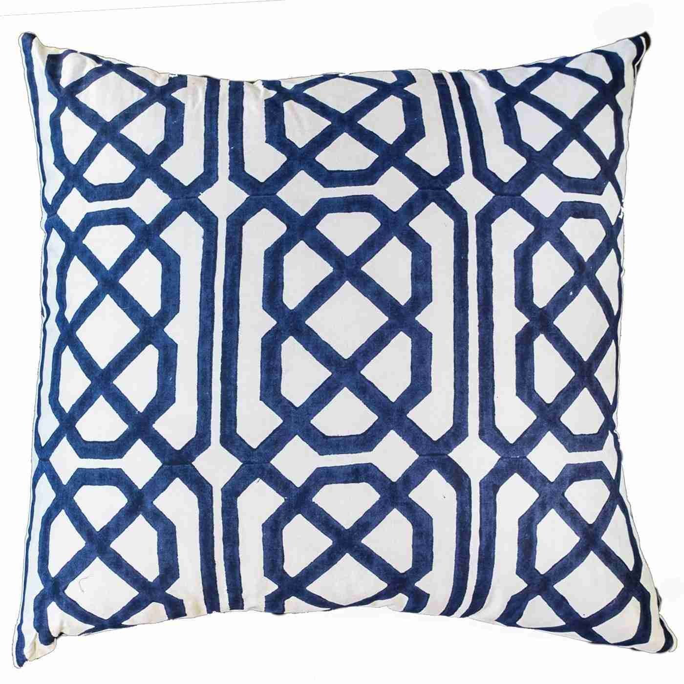 Jagger Print Navy Lounge Cushion 55 x 55 cm-abc