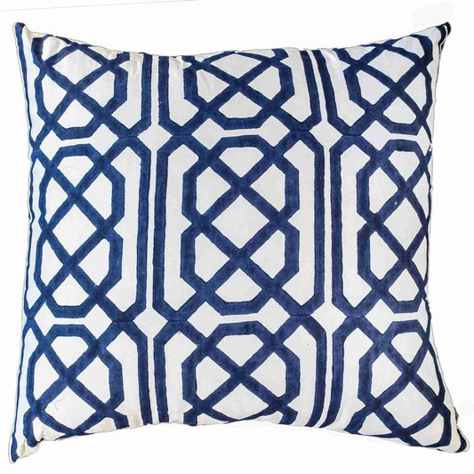 Jagger Print Navy Lounge Cushion 55 x 55 cm-abc