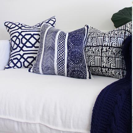 Jagger Print Navy Lounge Cushion 55 x 55 cm-abc