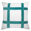 Linen Grid Peacock Lounge Cushion 55x55cm-abc