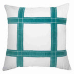 Linen Grid Peacock Lounge Cushion 55x55cm-abc