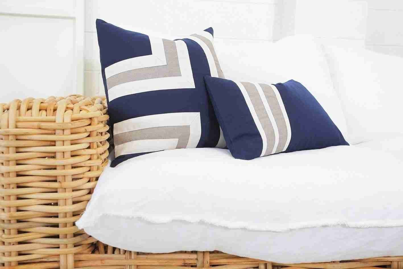 Outdoor Regent Cross Navy Lounge Cushion 55 x 55 cm-abc