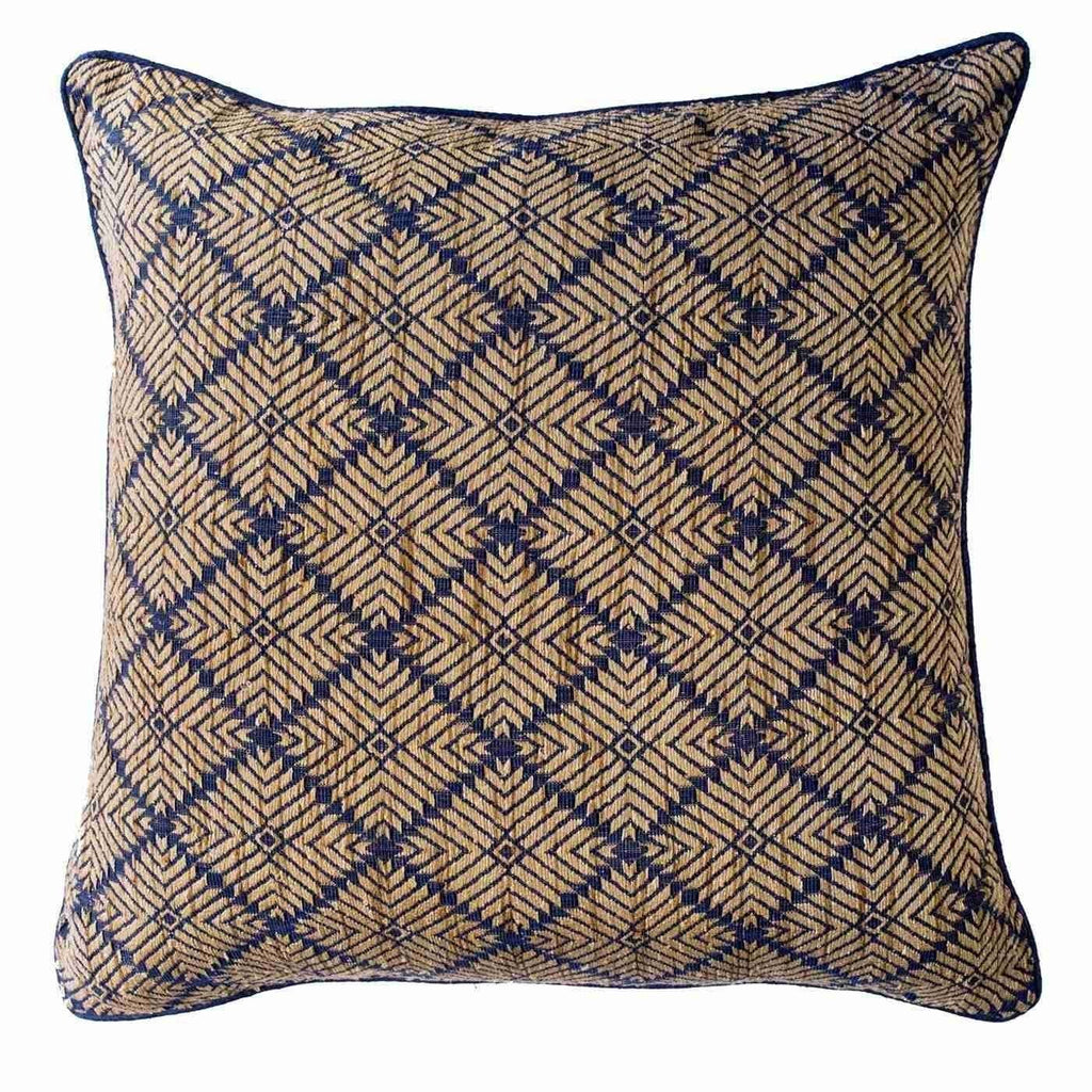 Weave Phulkari Navy Lounge Cushion 55 x 55 cm-abc