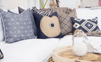 Weave Phulkari Navy Lounge Cushion 55 x 55 cm-abc