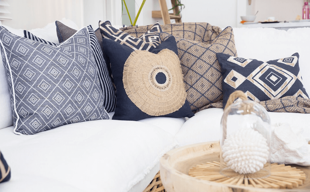 Weave Phulkari Navy Lounge Cushion 55 x 55 cm-abc