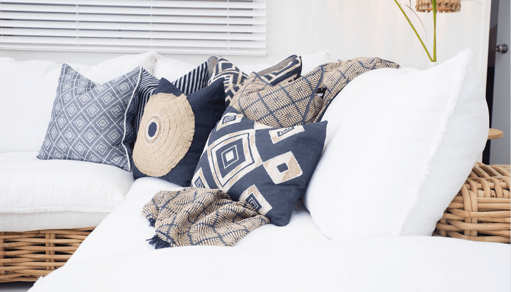 Weave Phulkari Navy Lounge Cushion 55 x 55 cm-abc