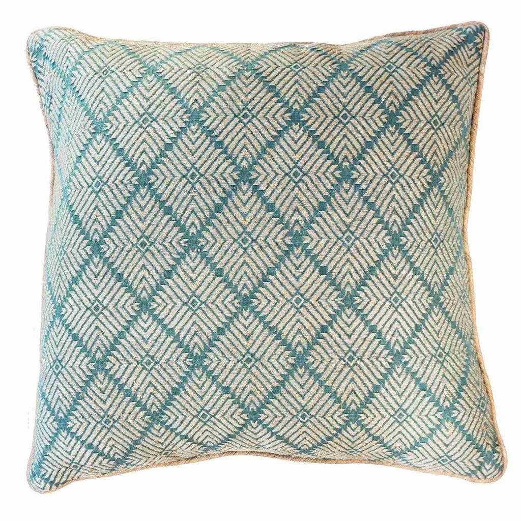 Weave Phulkari Celadon Lounge Cushion 55 x 55 cm-abc