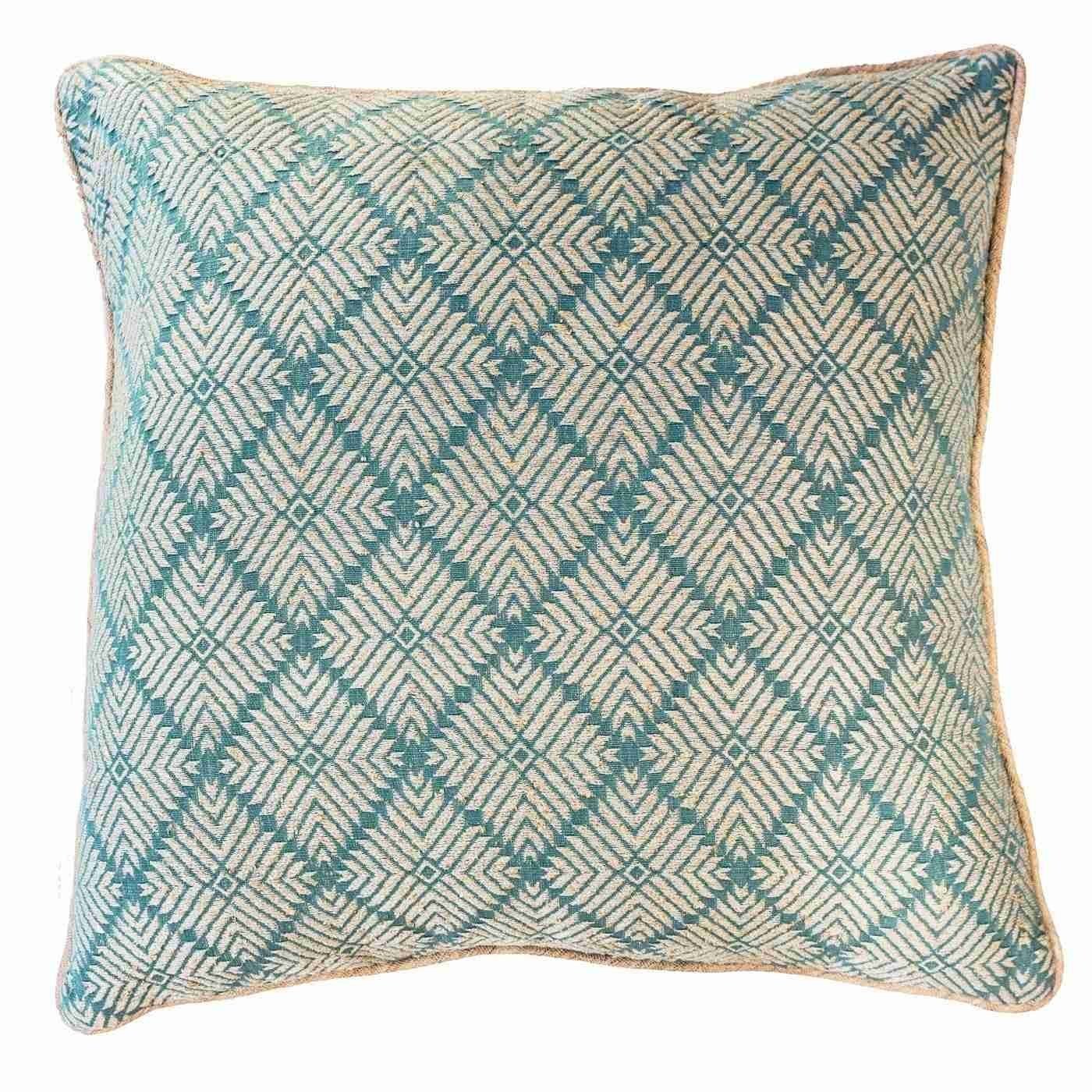 Weave Phulkari Celadon Lounge Cushion 55 x 55 cm-abc