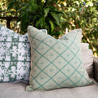Weave Phulkari Celadon Lounge Cushion 55 x 55 cm-abc
