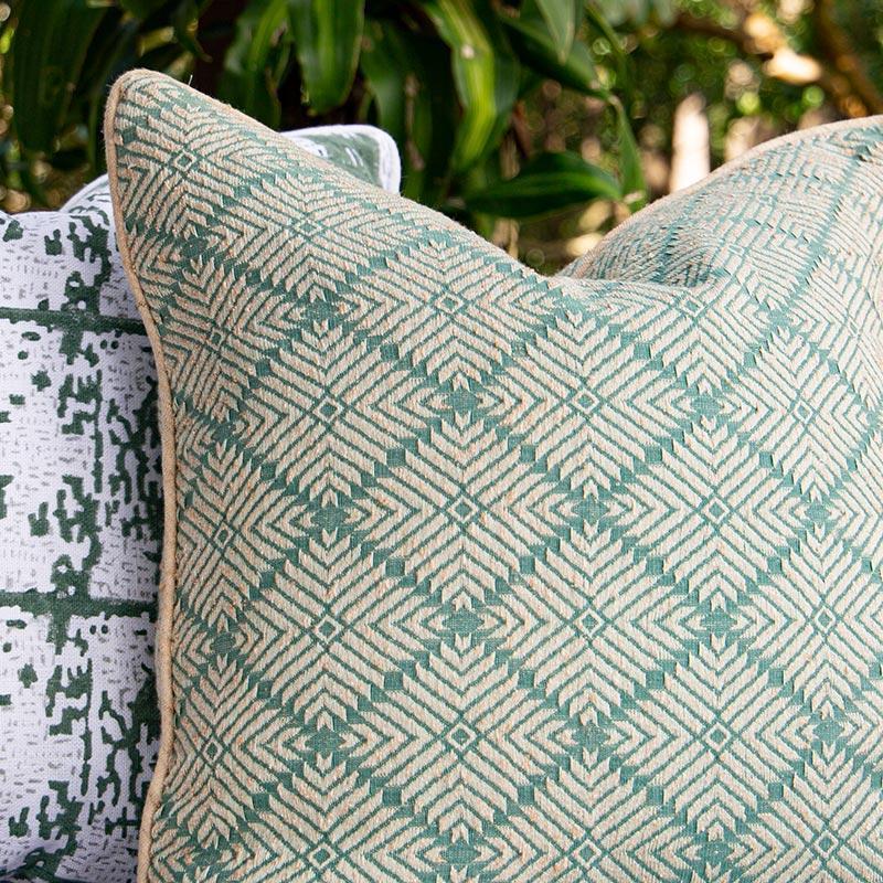 Weave Phulkari Celadon Lounge Cushion 55 x 55 cm-abc