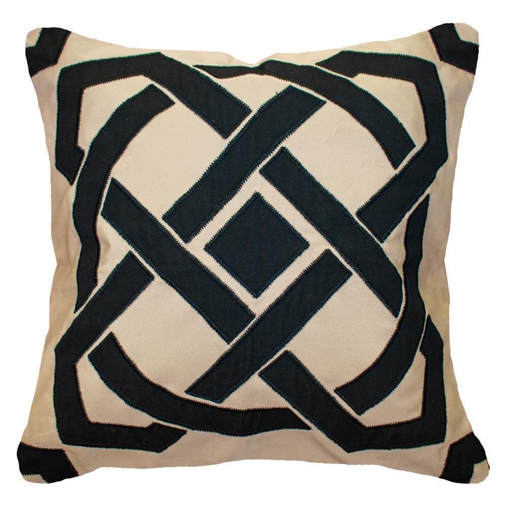 Outdoor Dial Black & Beige Lounge Cushion 55 x 55 cm-abc