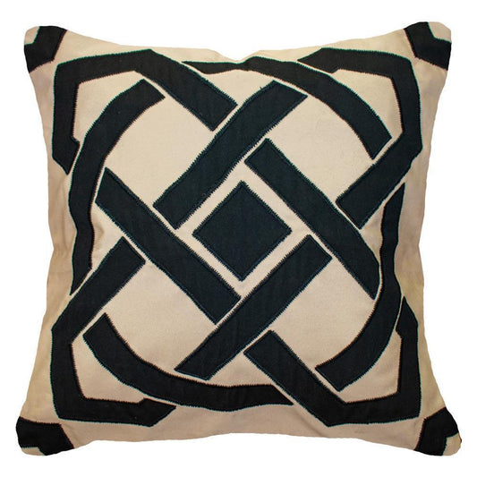 Outdoor Dial Black & Beige Lounge Cushion 55 x 55 cm-abc