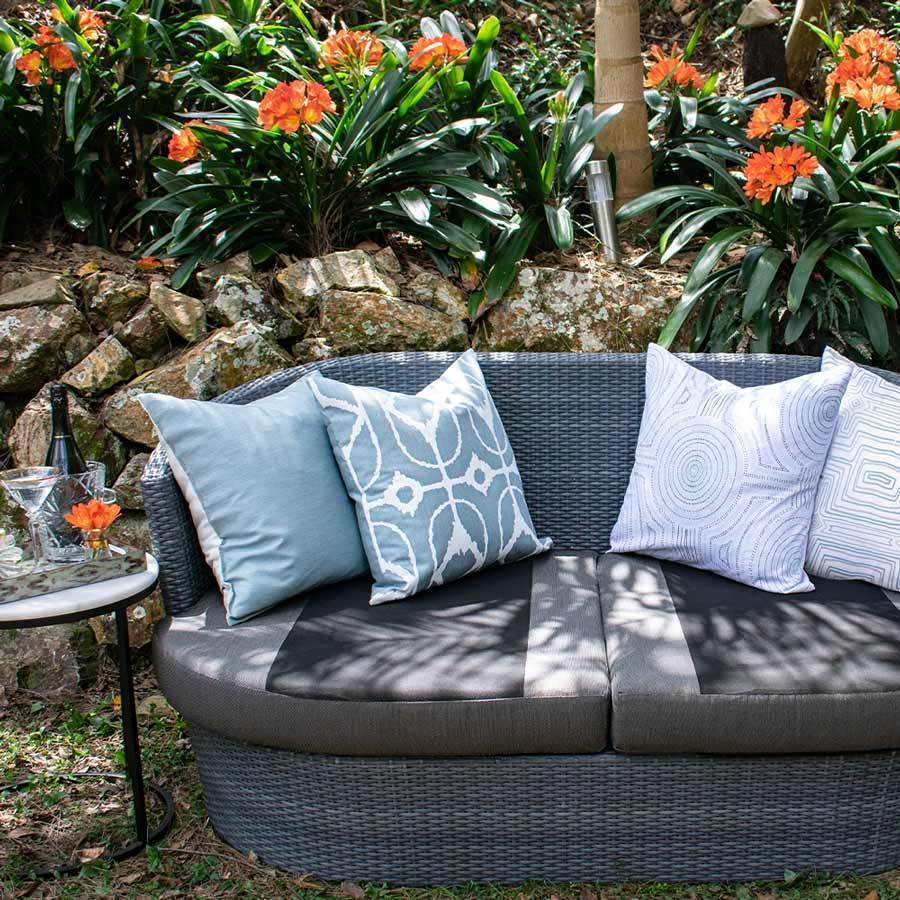 Outdoor Inner Ikat Diamond Cloud blue Lounge Cushion 55 x 55 cm-abc