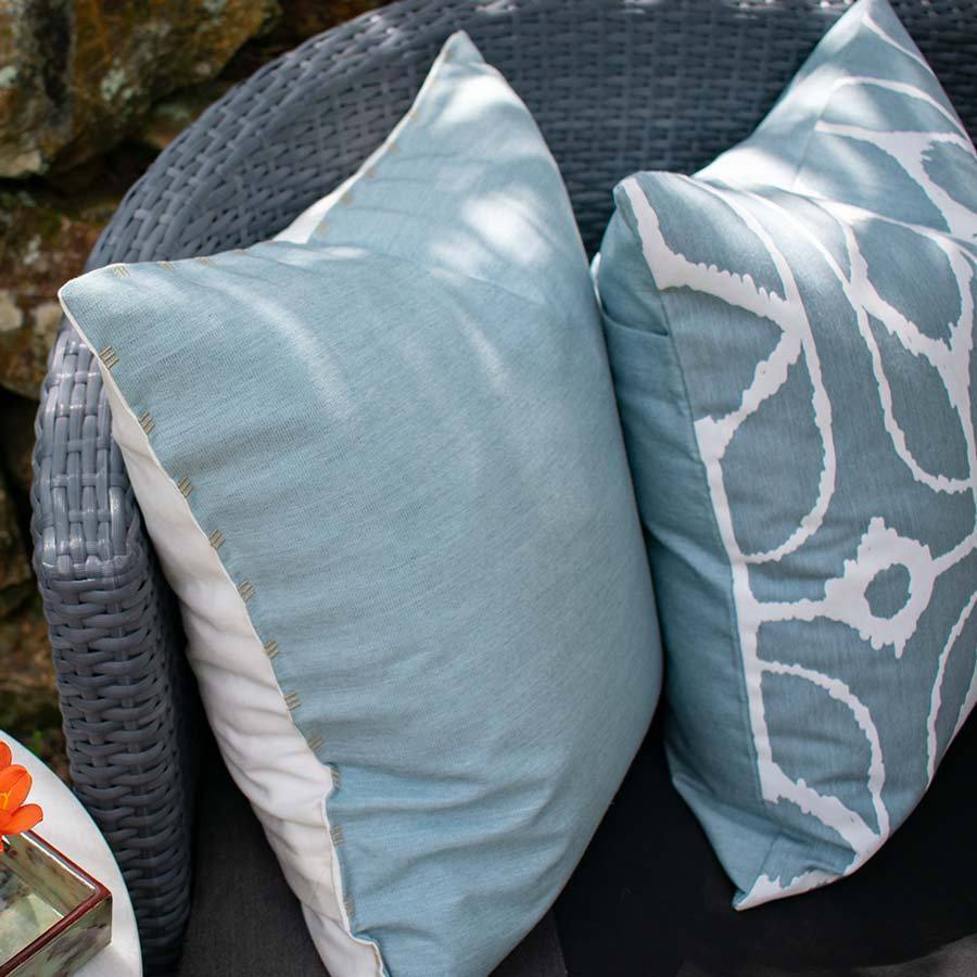 Outdoor Inner Ikat Diamond Cloud blue Lounge Cushion 55 x 55 cm-abc