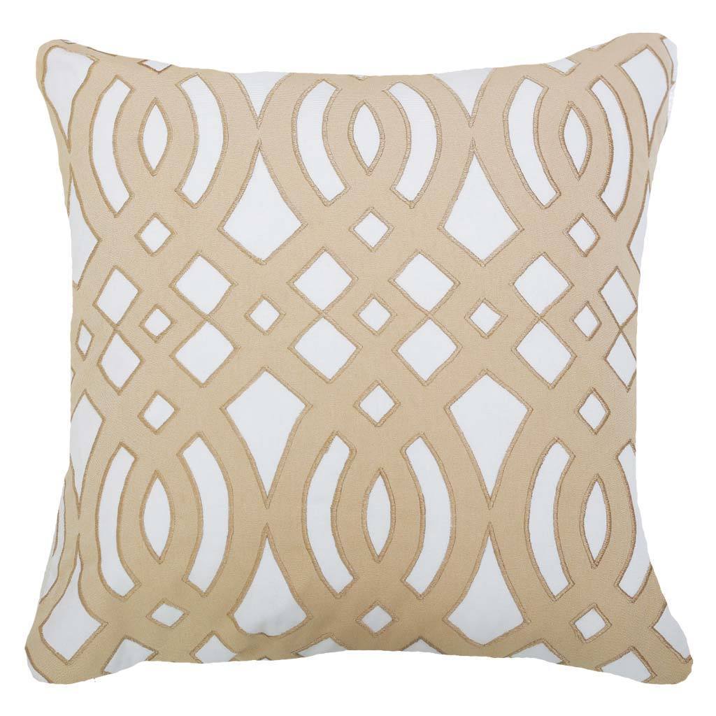 Outdoor Diamond Scroll Natural Lounge Cushion 55 x 55 cm-abc