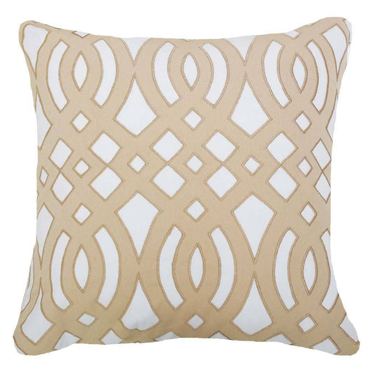 Outdoor Diamond Scroll Natural Lounge Cushion 55 x 55 cm-abc