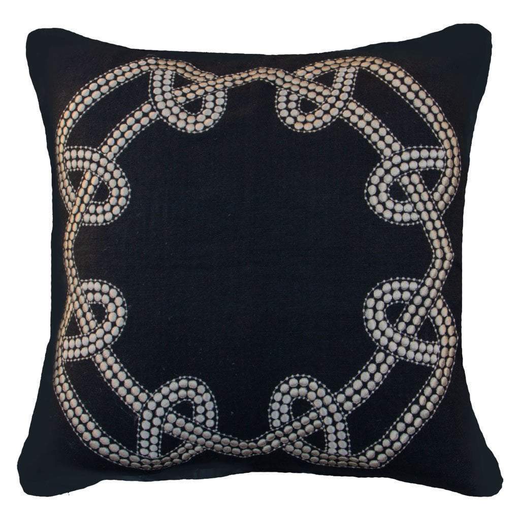 Dot Chain Knot Black Lounge Cushion 55x55cm-abc