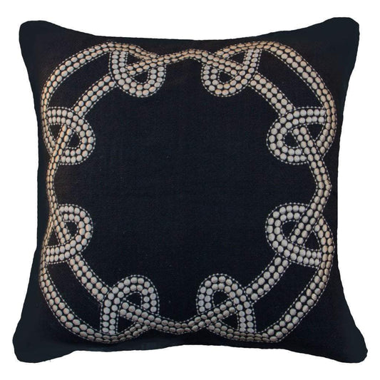 Dot Chain Knot Black Lounge Cushion 55x55cm-abc