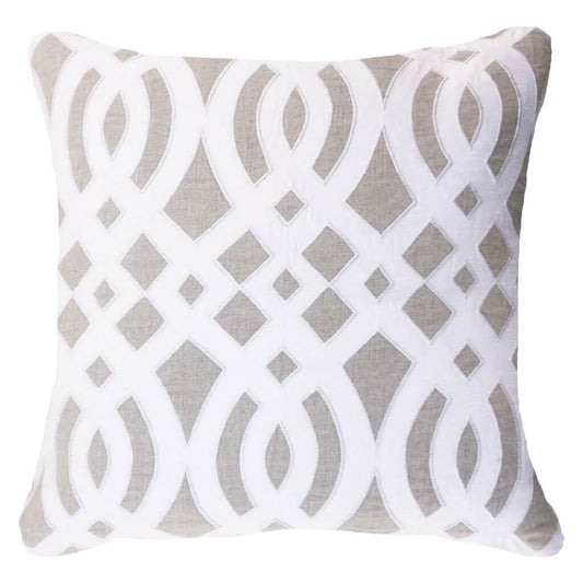 Diamond Scroll Linen lounge Cushion 55x55cm-abc