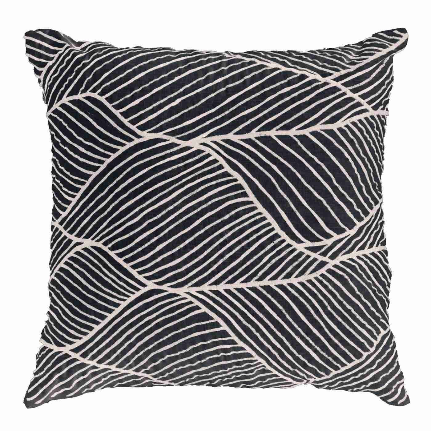 Rake Black and Beige Lounge Cushion 55 x 55 cm-abc