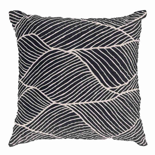 Rake Black and Beige Lounge Cushion 55 x 55 cm-abc