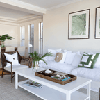 Horn Button White Lounge Cushion 55 x 55cm-abc