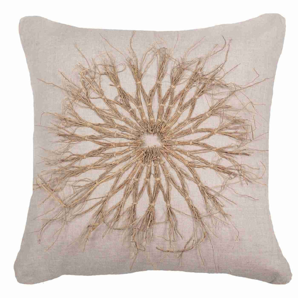Wood Twigs Natural Linen Lounge Cushion 55 x 55 cm-abc