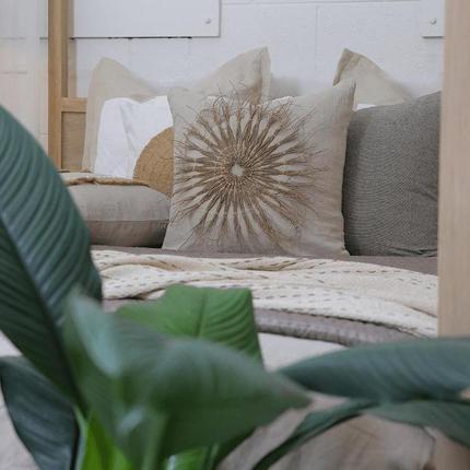 Wood Twigs Natural Linen Lounge Cushion 55 x 55 cm-abc