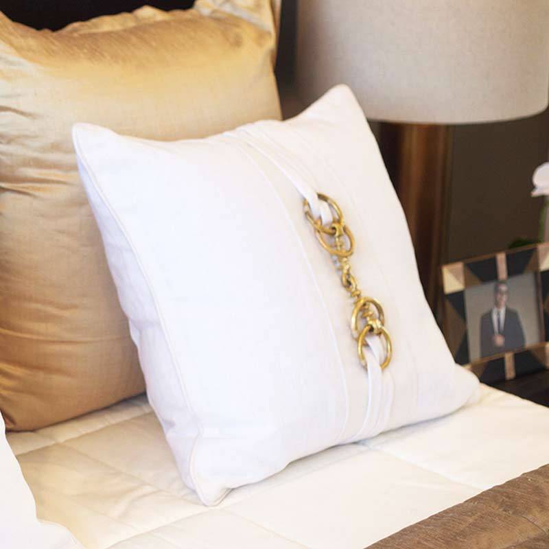 Horse Bit White Lounge Cushion 55x55cm-abc