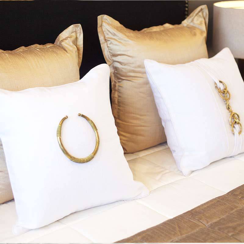 Horse Bit White Lounge Cushion 55x55cm-abc
