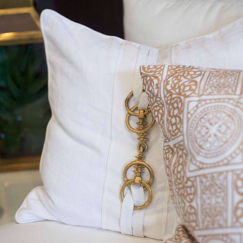 Horse Bit White Lounge Cushion 55x55cm-abc