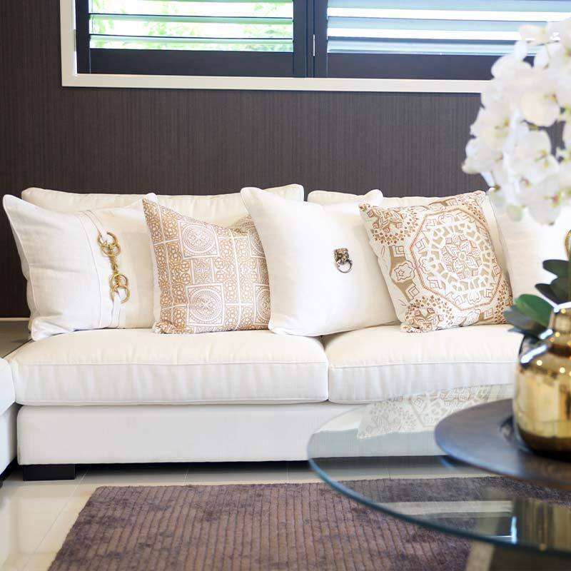 Horse Bit White Lounge Cushion 55x55cm-abc