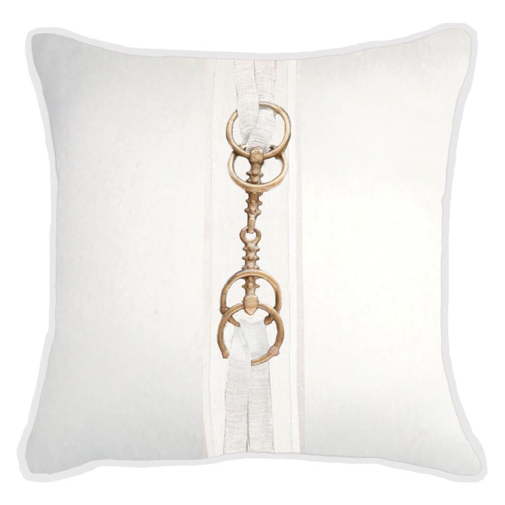 Horse Bit White Lounge Cushion 55x55cm-abc